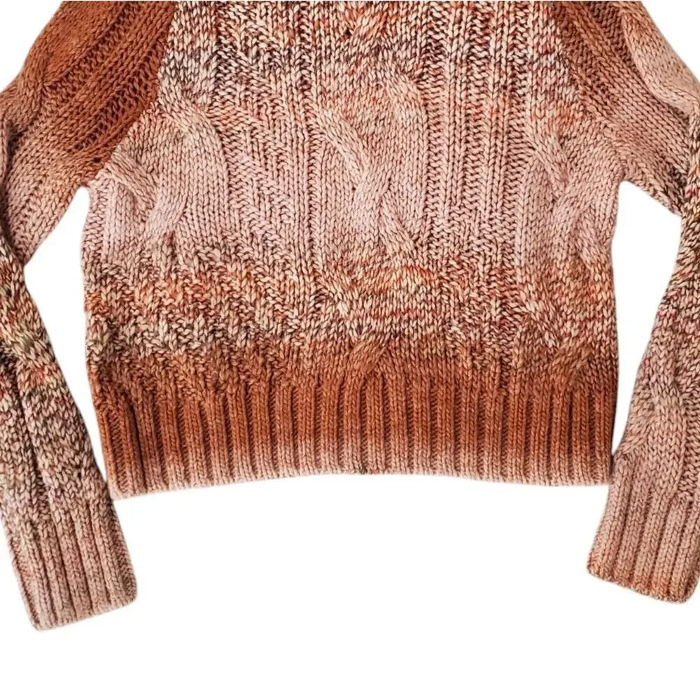 360 CASHMERE Larkyn Crew Neck Sweater Cable Knit Wool size M